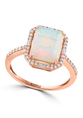 Effy Diamond And Ethiopian Opal Halo Ring In 14K Rose Gold