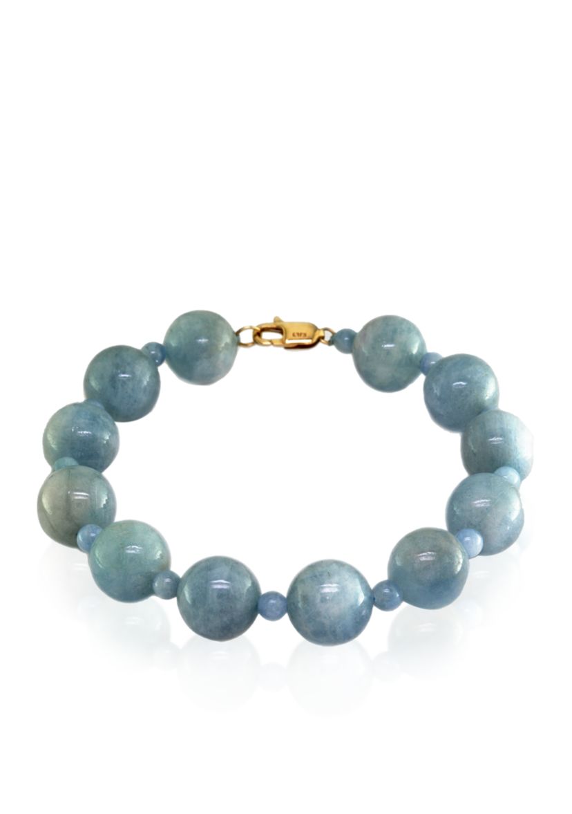 Aquamarine Bead Bracelet