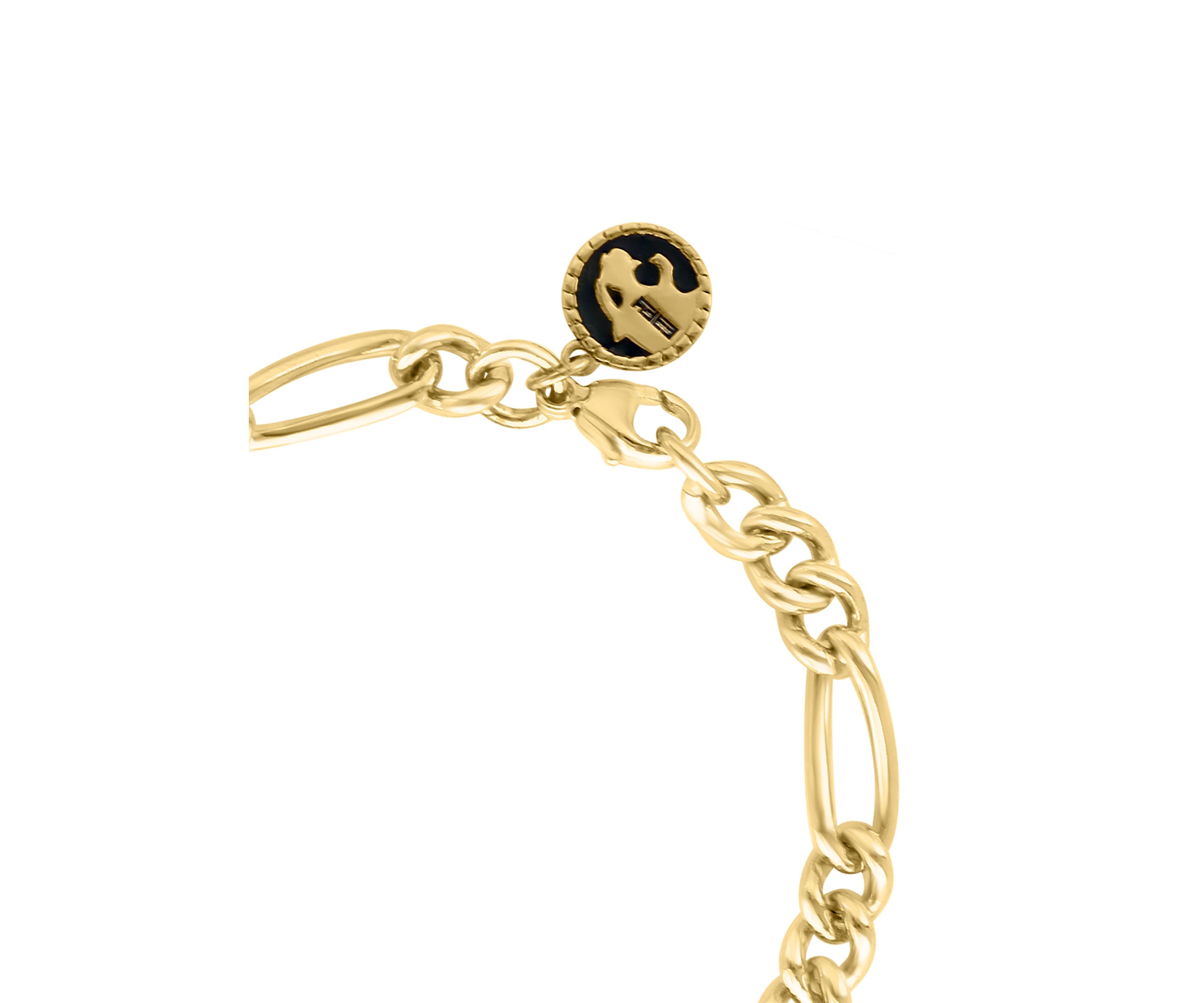 Mens Figaro Bracelet in Gold Over Sterling Silver