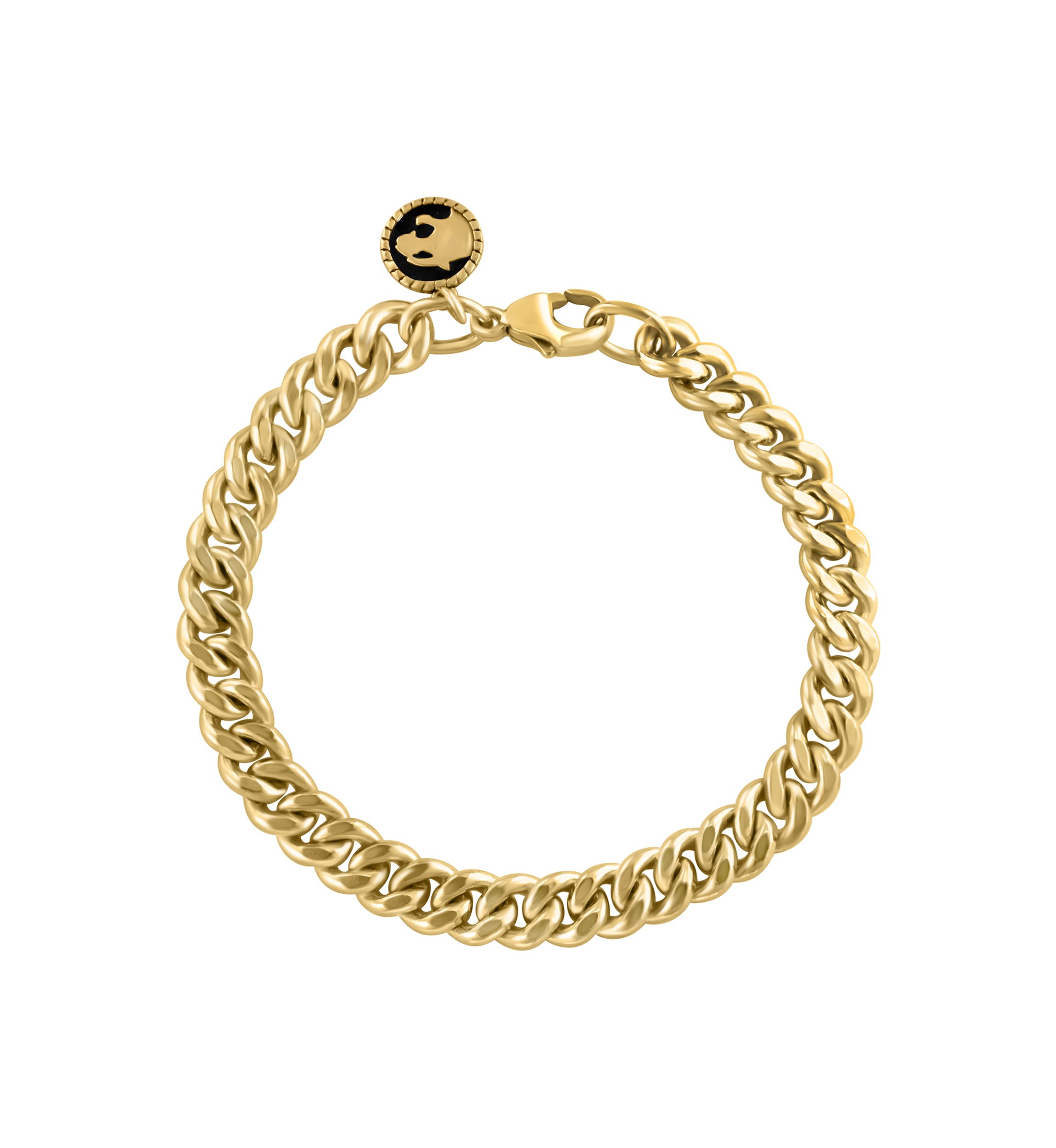 Mens 8.5" Bracelet in Gold Over Sterling Silver