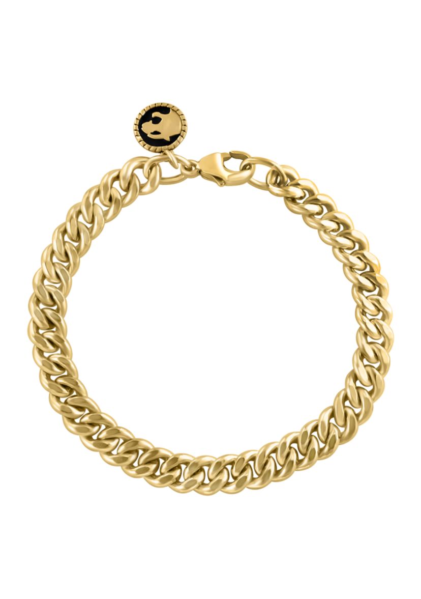 Mens 8.5" Bracelet in Gold Over Sterling Silver