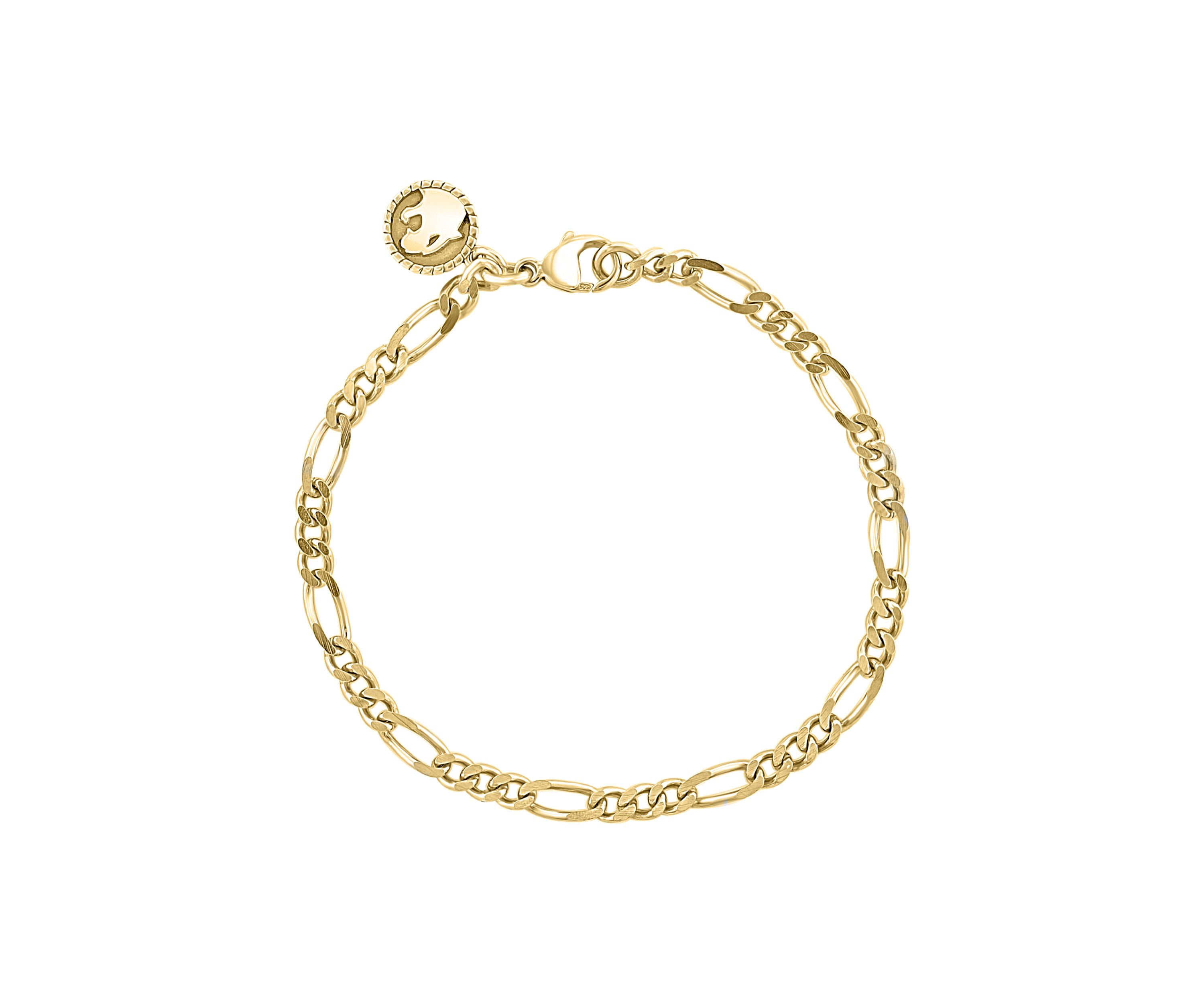 Mens 8.5" Bracelet in Gold Over Sterling Silver