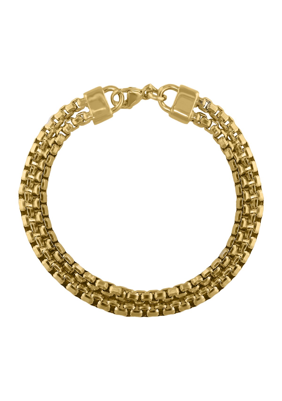 Sterling Silver/Gold Plated 8.5" Mens Bracelet 