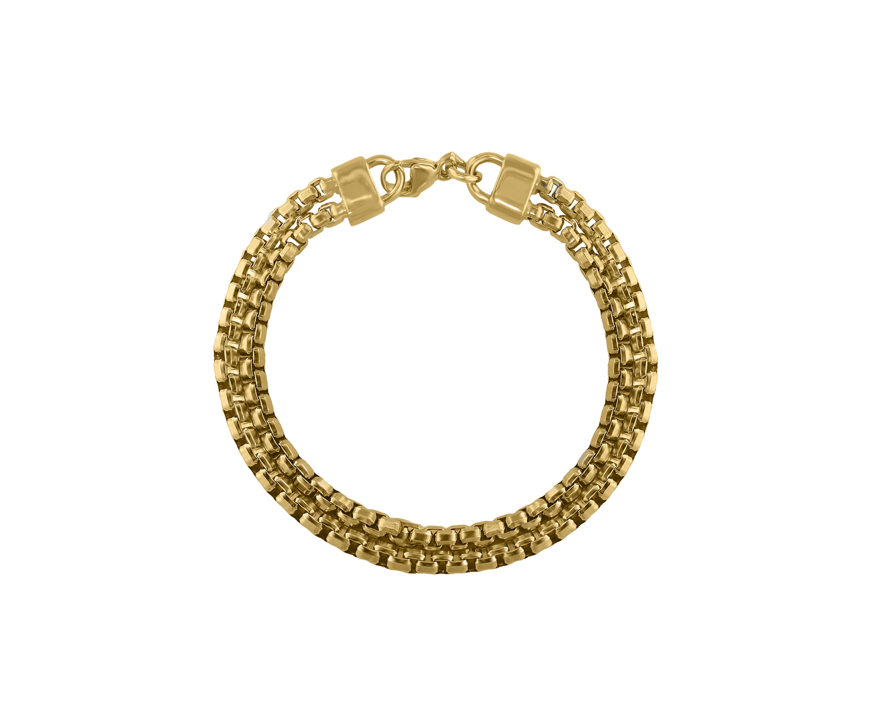 Sterling Silver/Gold Plated 8.5" Mens Bracelet 