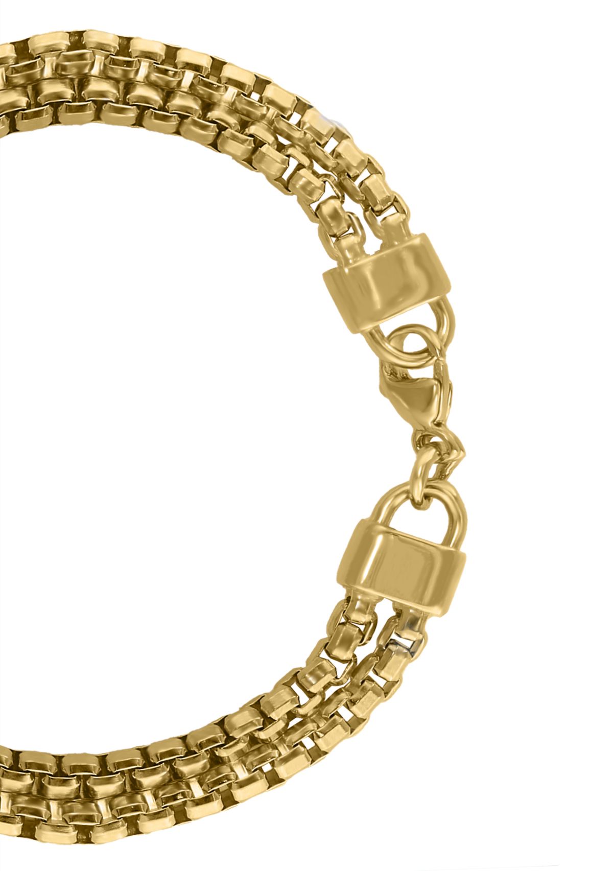 Sterling Silver/Gold Plated 8.5" Mens Bracelet 