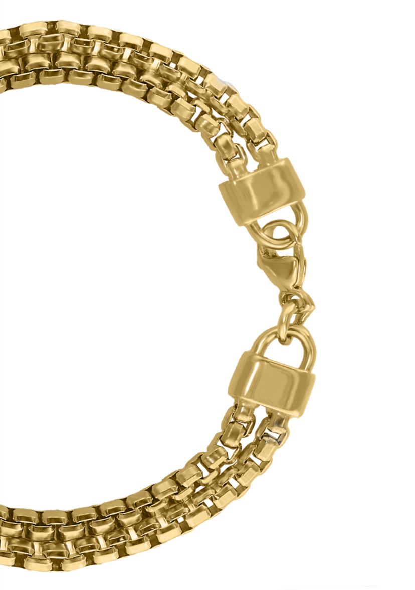 Sterling Silver/Gold Plated 8.5" Mens Bracelet 