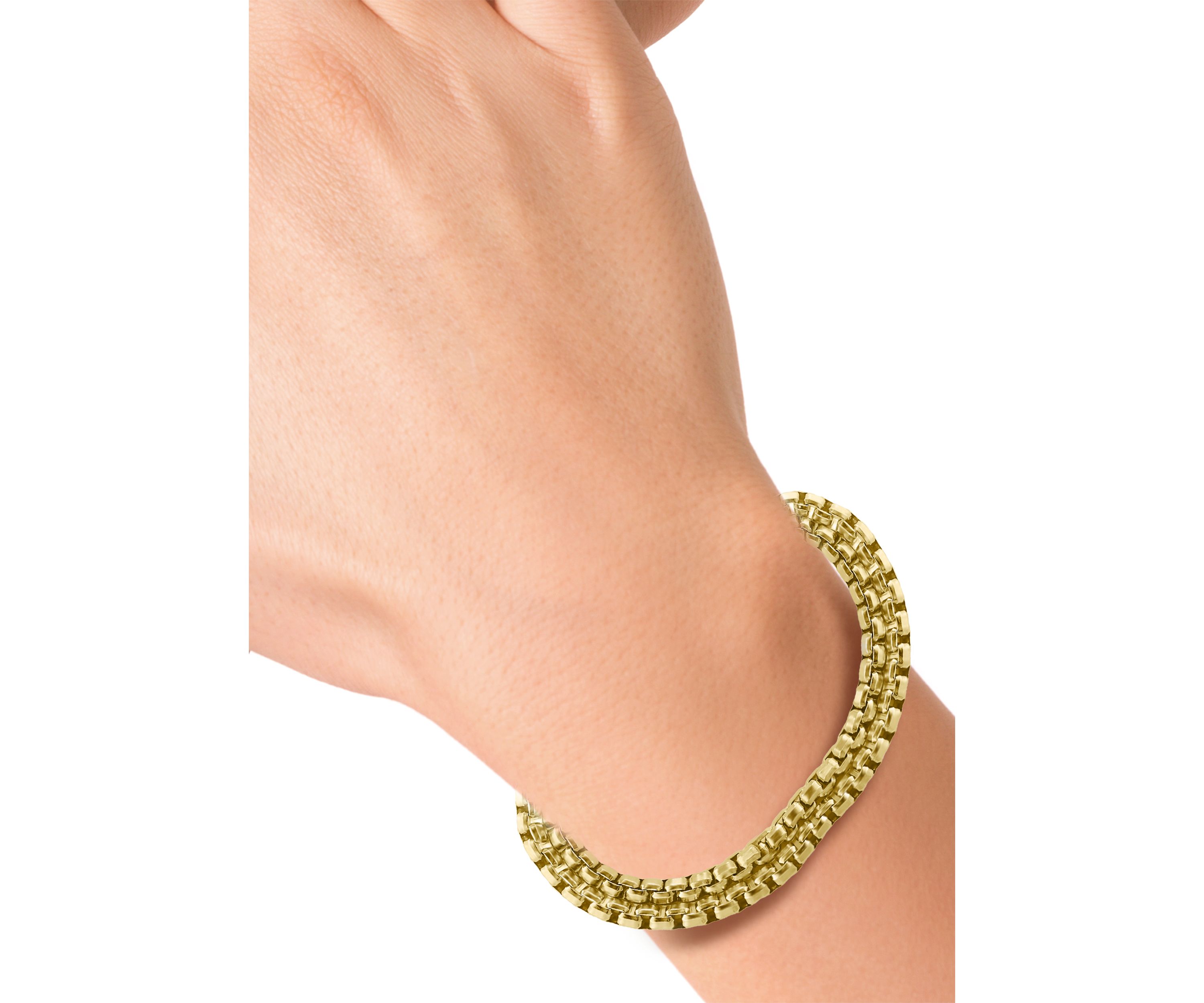 Sterling Silver/Gold Plated 8.5" Mens Bracelet 