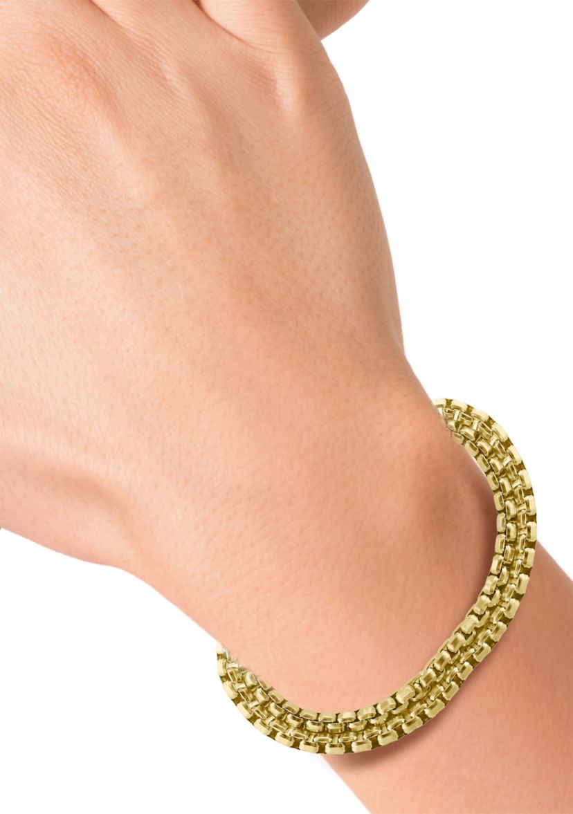Sterling Silver/Gold Plated 8.5" Mens Bracelet 