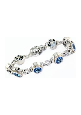 Effy Blue Topaz Toggle Bracelet In 18K Sterling Silver