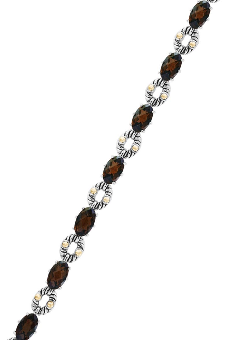 BRAC SMKY OVAL LINK:7:SILVER/GOLD