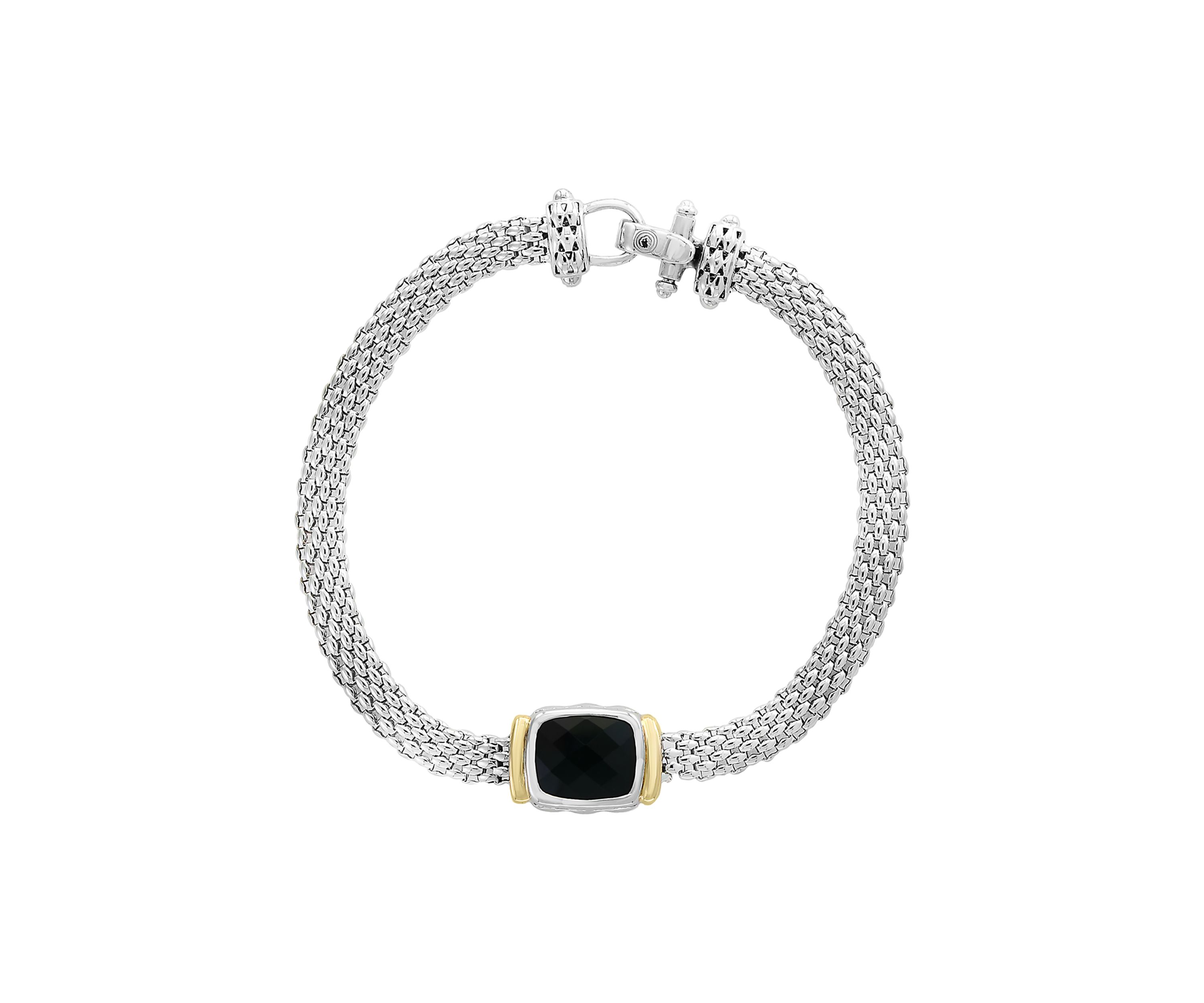 Onyx Cable Bracelet in 18K Sterling Silver
