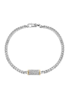 Effy 3/8 Ct. T.w. Diamond Cable Bracelet In 18K Sterling Silver