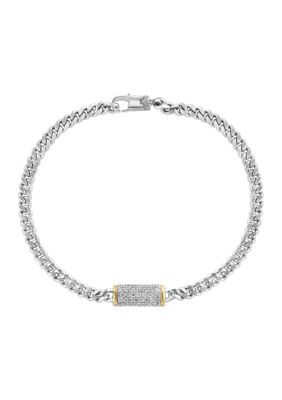 Effy 38 ct tw Diamond Cable Bracelet in 18K Sterling Silver