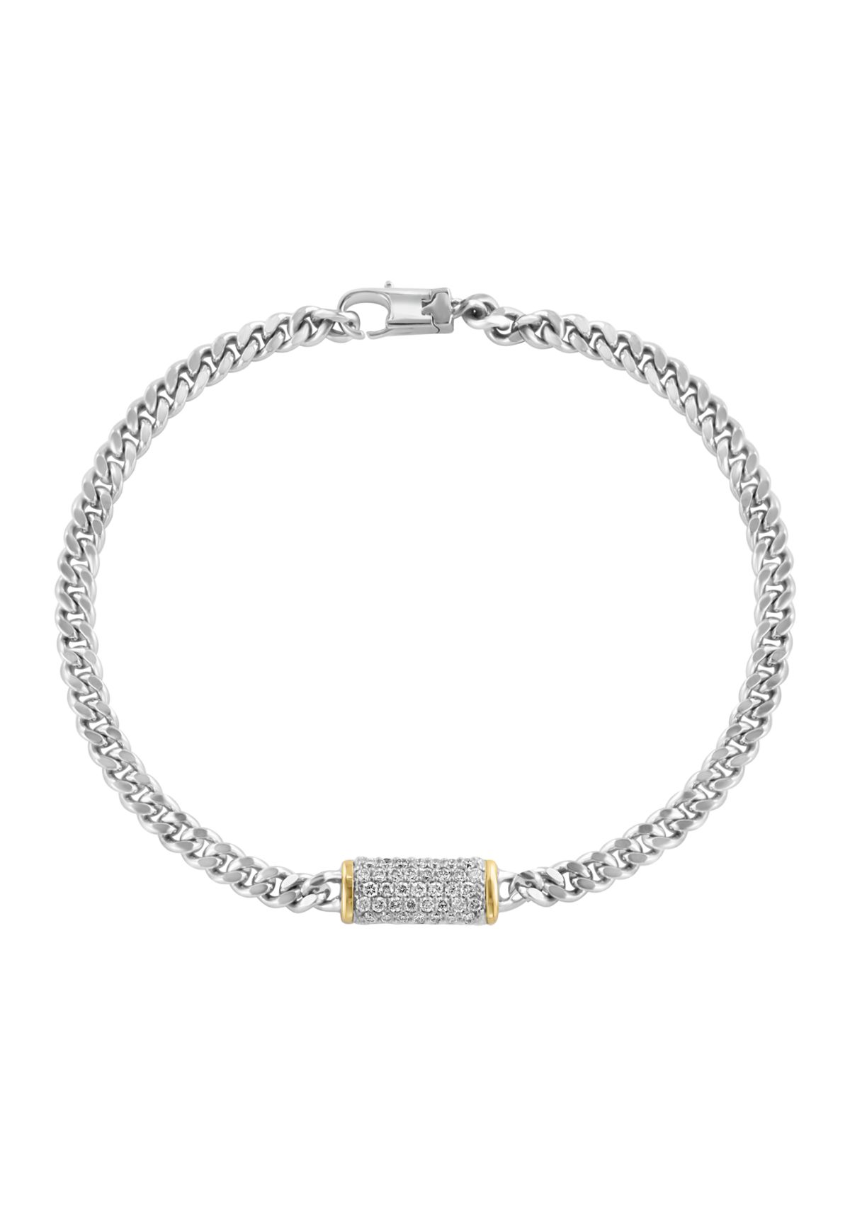 3/8 ct. t.w. Diamond Cable Bracelet in 18K Sterling Silver