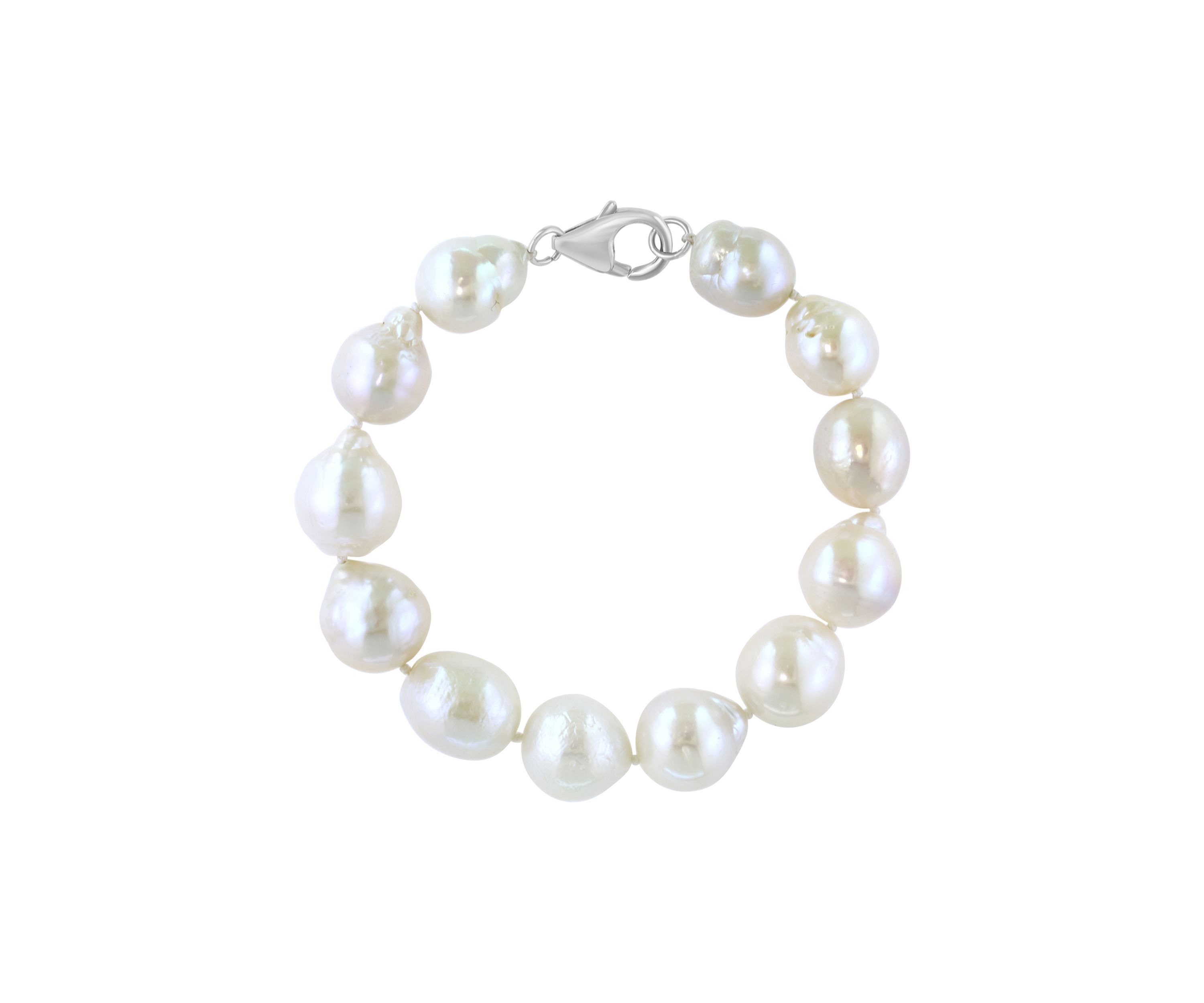 Freshwater Baroque Pearl 7" Bracelet in Sterling Silver