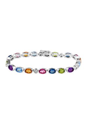 Effy® Multi Gemstone Tennis Bracelet in Sterling Silver | Belk