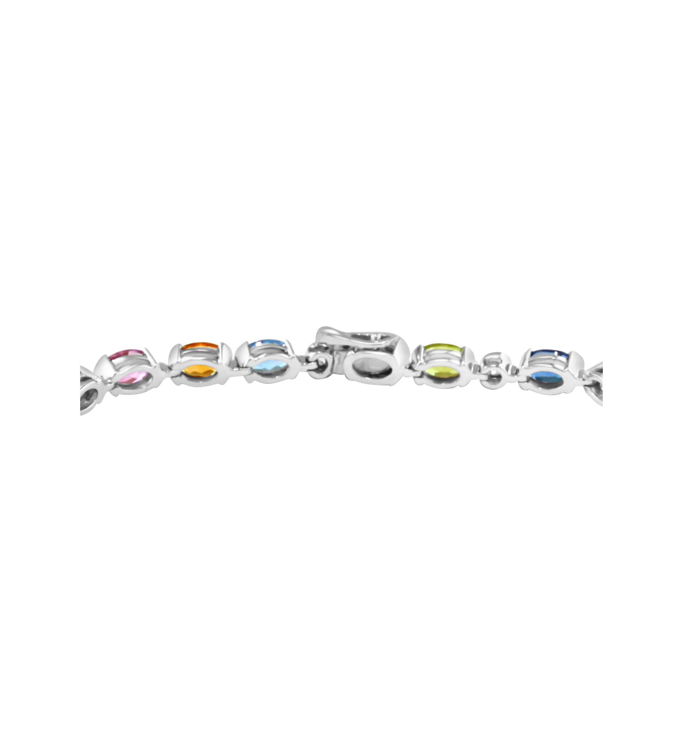Multi Gemstone Tennis Bracelet in Sterling Silver