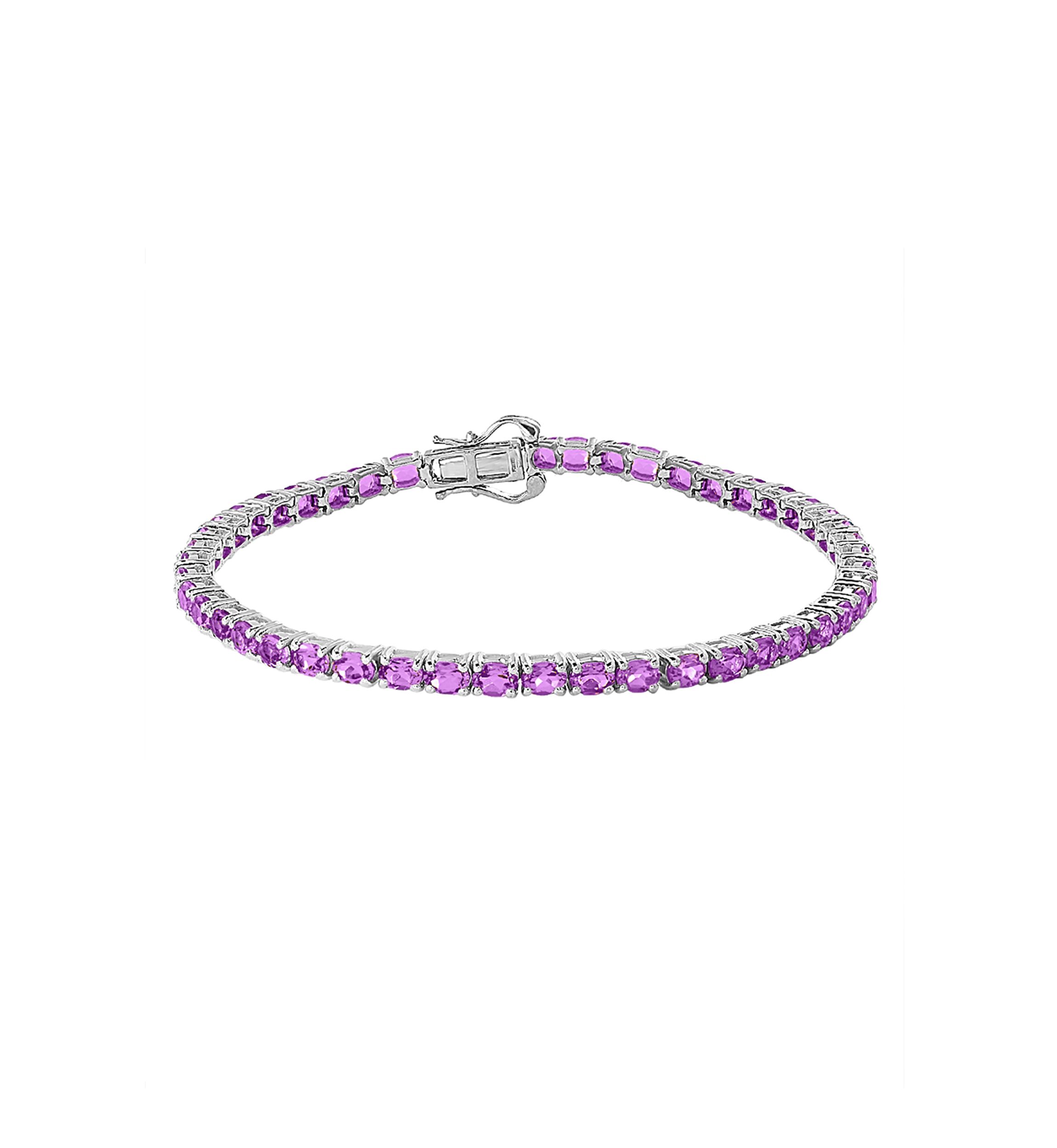 8.2 ct. t.w. Natural Amethyst Bracelet in Sterling Silver 