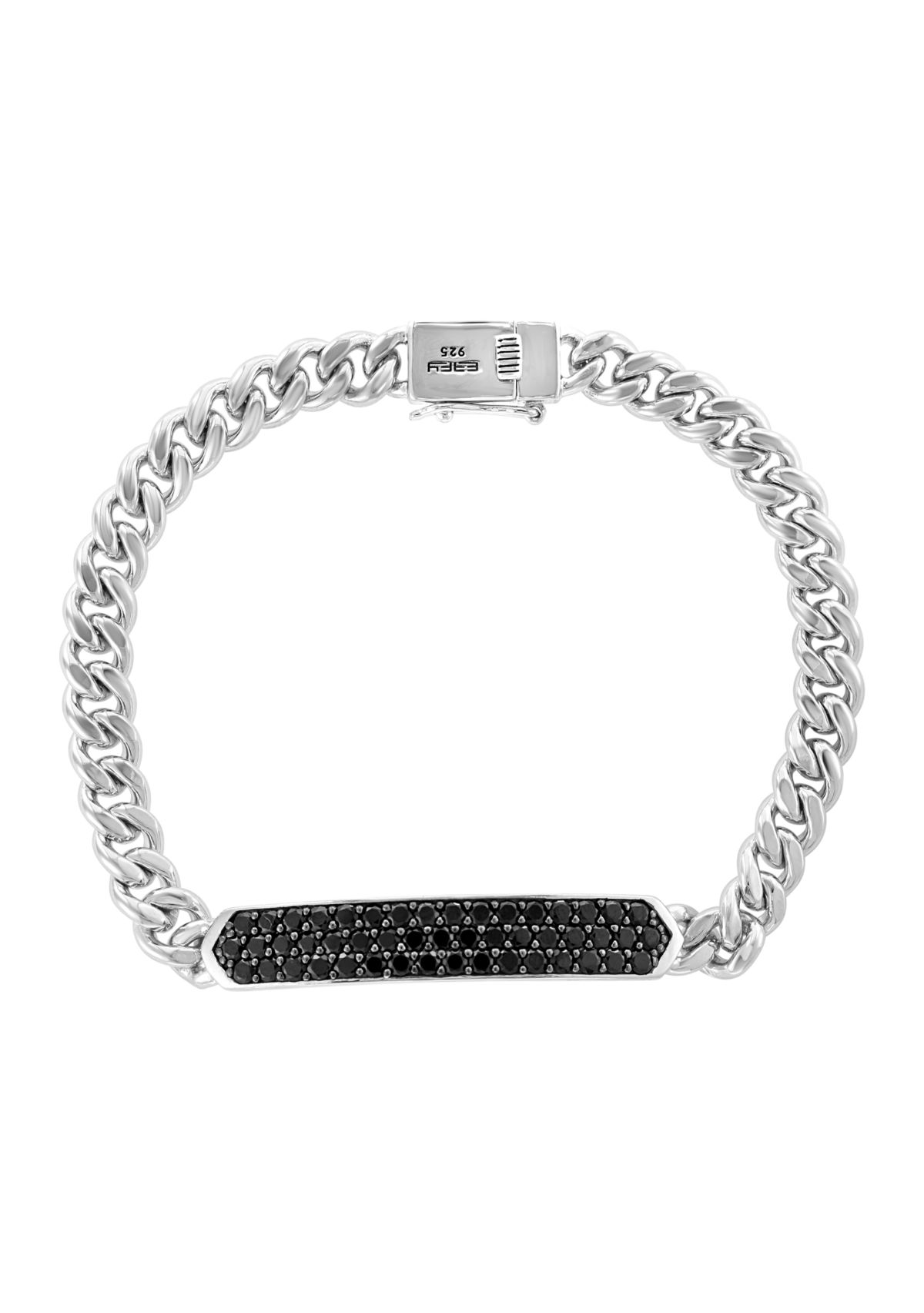 Mens 2.21 ct. t.w. Black Spinel Sterling Silver Bracelet