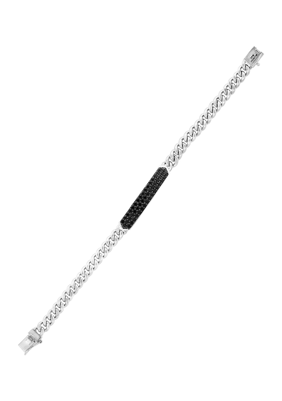 Mens 2.21 ct. t.w. Black Spinel Sterling Silver Bracelet