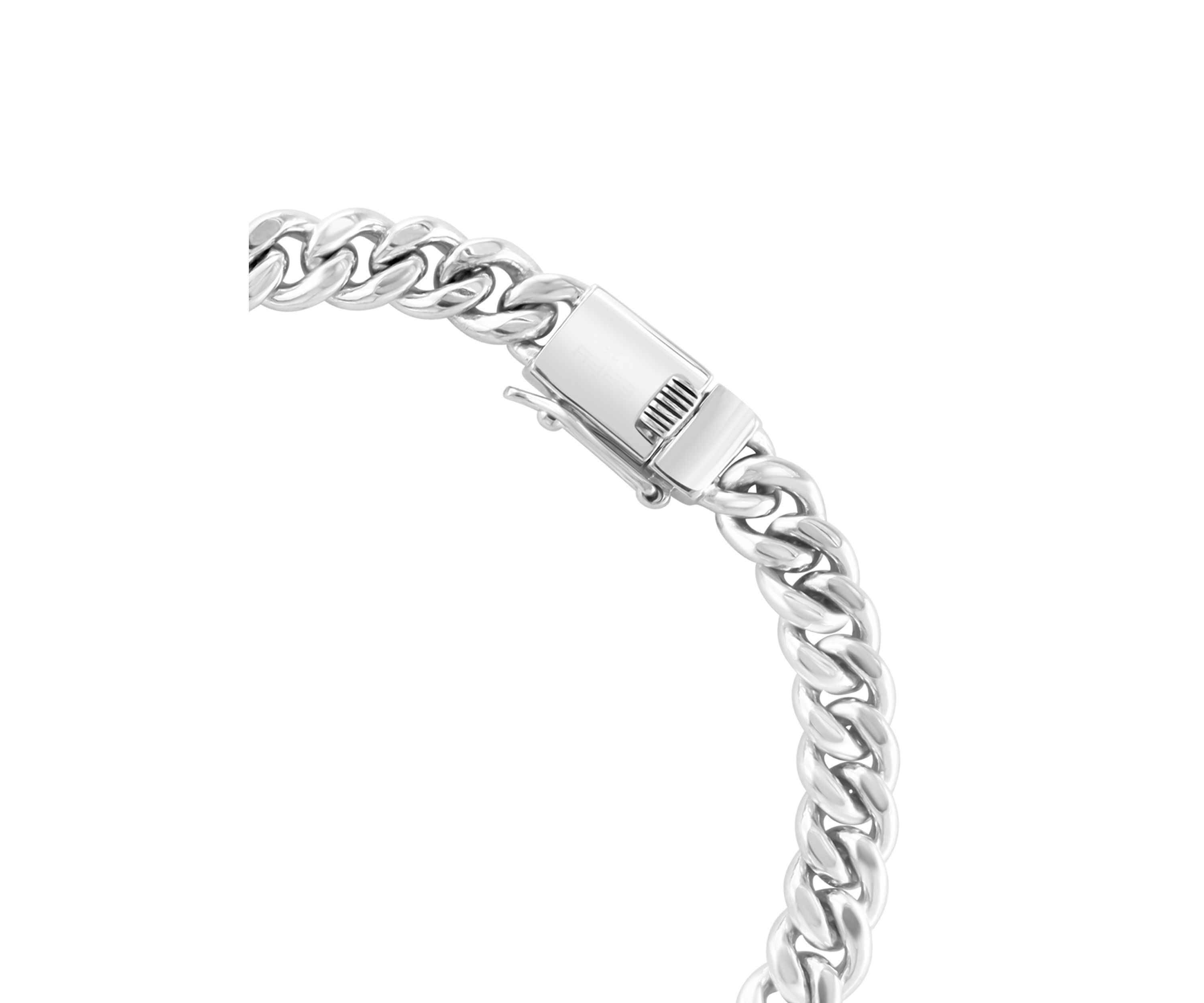 Mens White Sapphire Bracelet in Sterling Silver