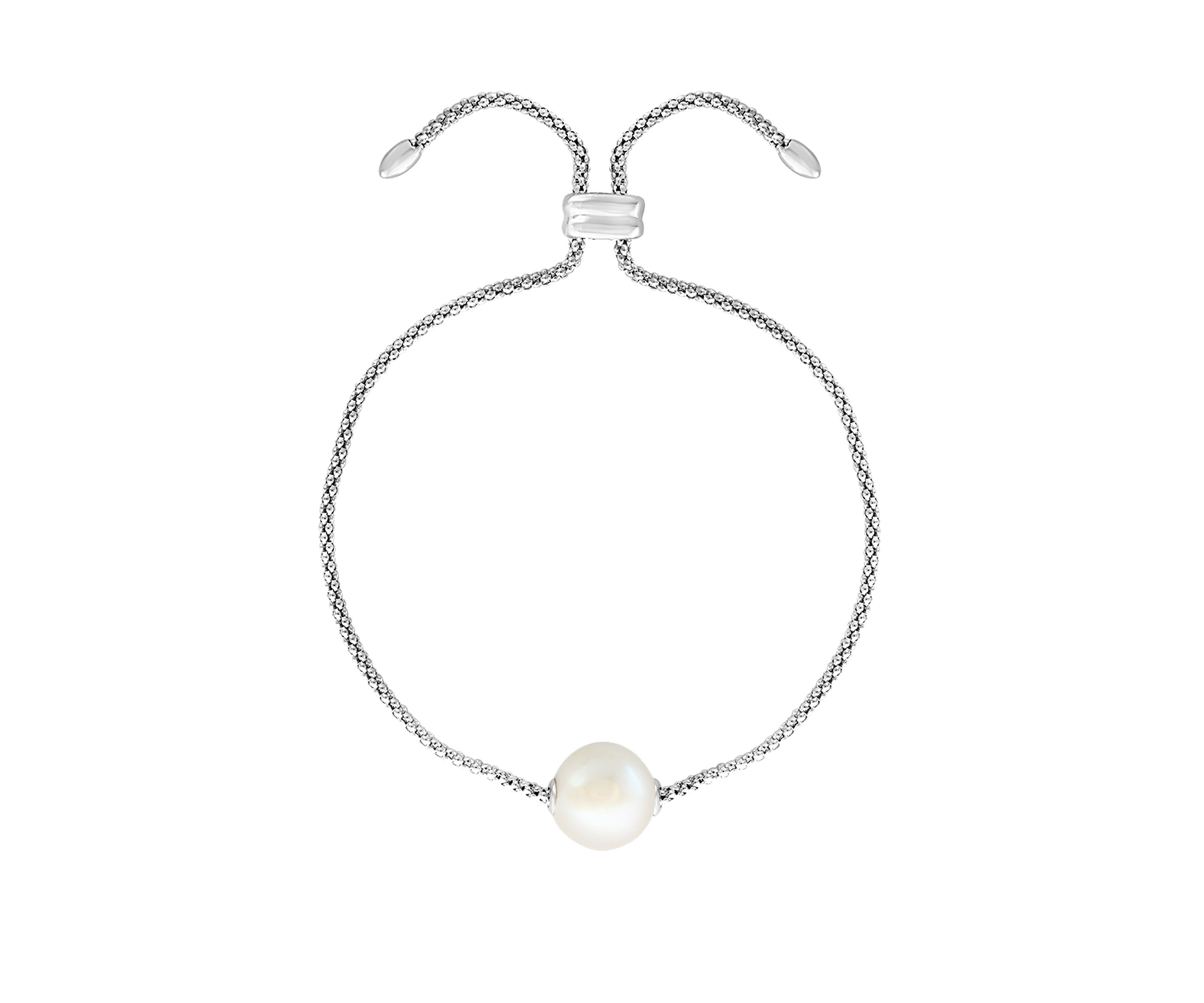  10 Millimeter Freshwater Pearl Bracelet in Sterling Silver 