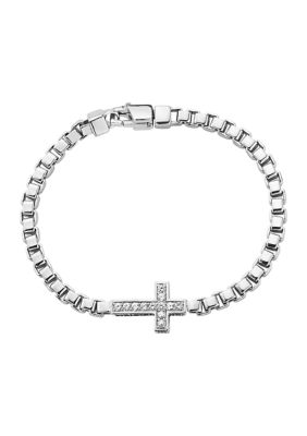 Effy Men's 5/8 ct. t.w. White Sapphire Sterling Silver Bracelet -  0617892754449