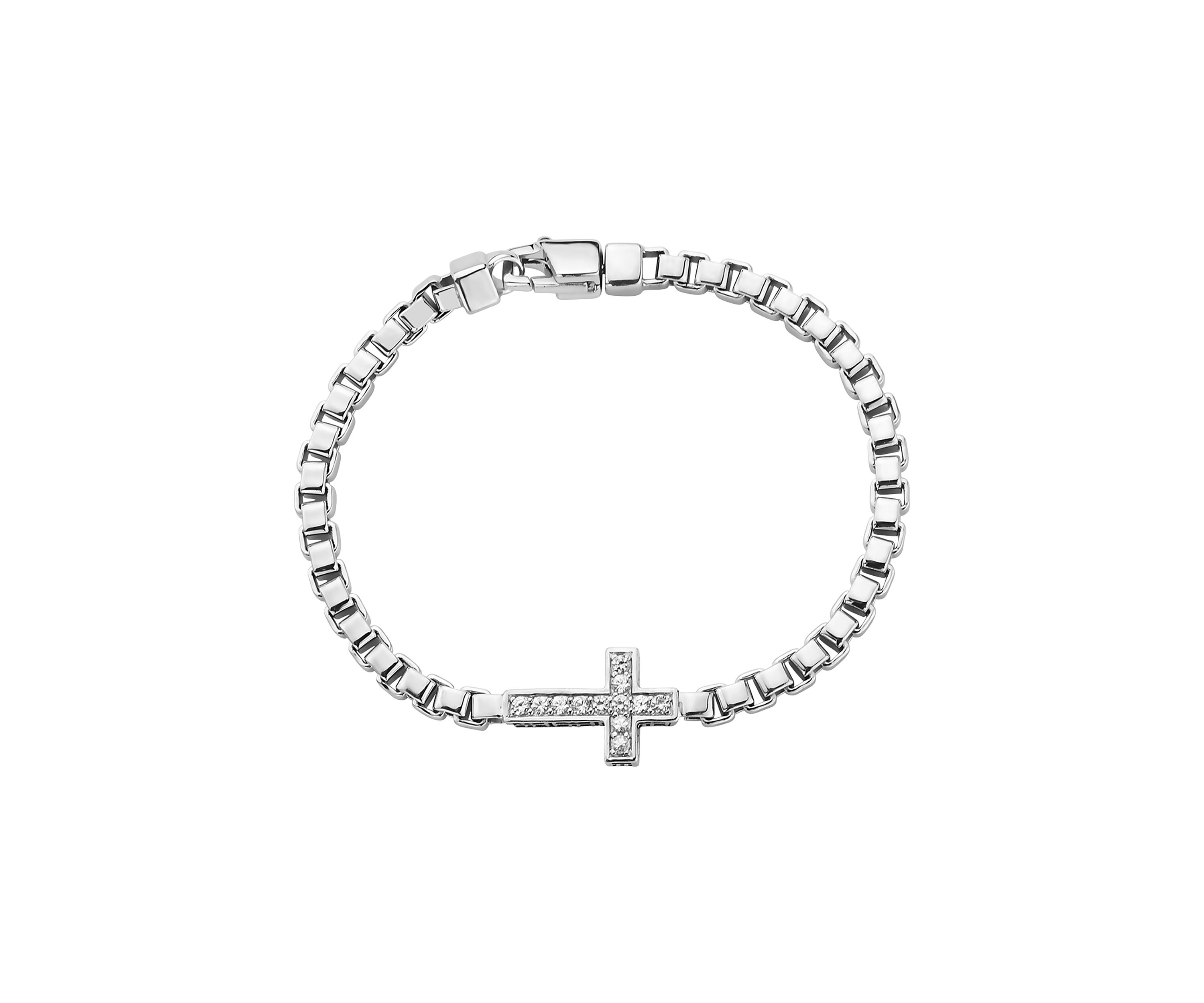 Mens 5/8 ct. t.w. White Sapphire Sterling Silver Bracelet 