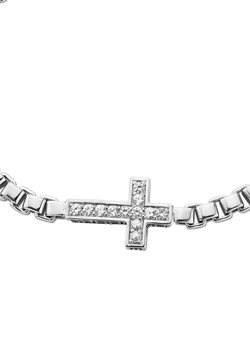 Mens 5/8 ct. t.w. White Sapphire Sterling Silver Bracelet 