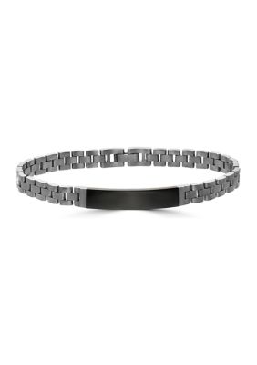 Effy Men's 6.8 Ct. T.w. Onyx Chain Link Bracelet In Sterling Silver
