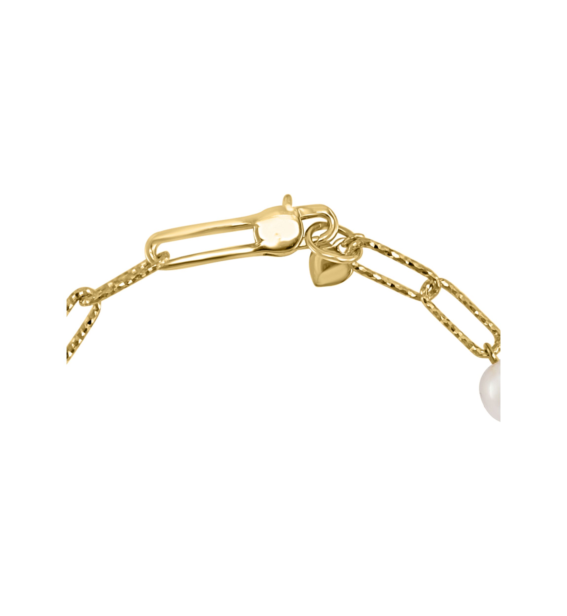 Gold Over Silver Freshwater Pearl Bracelet 