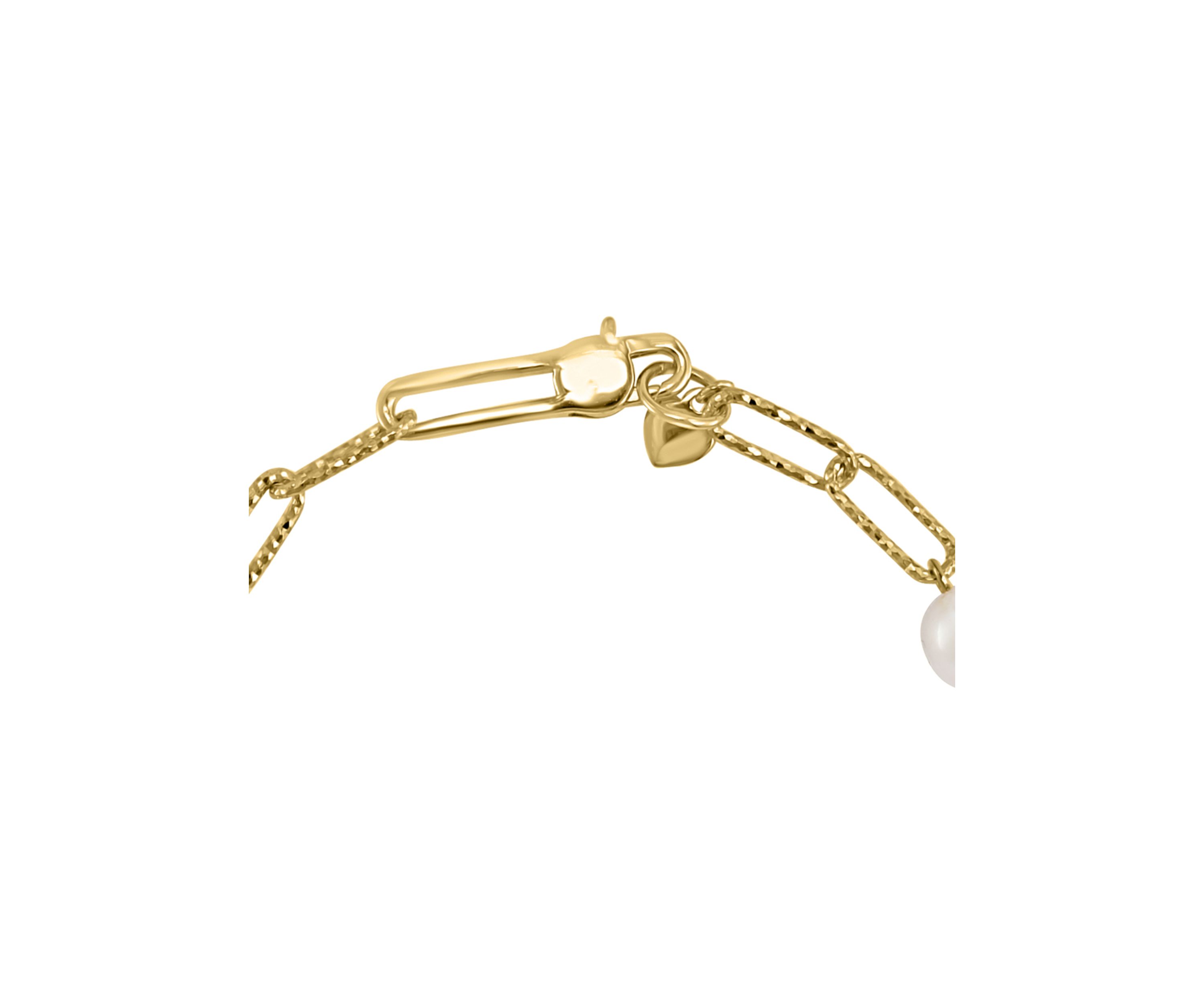 Gold Over Silver Freshwater Pearl Bracelet 