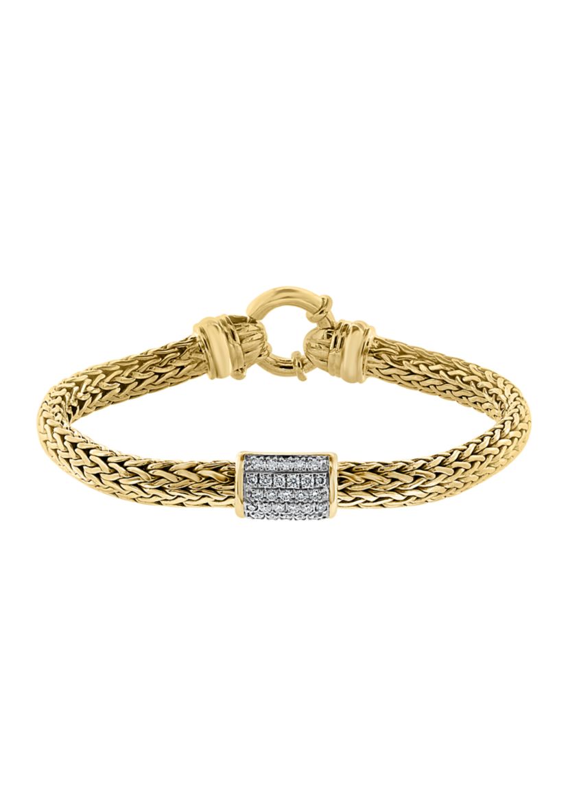Sterling Silver/Gold Plated 1/2 ct. t.w. Diamond Bracelet 