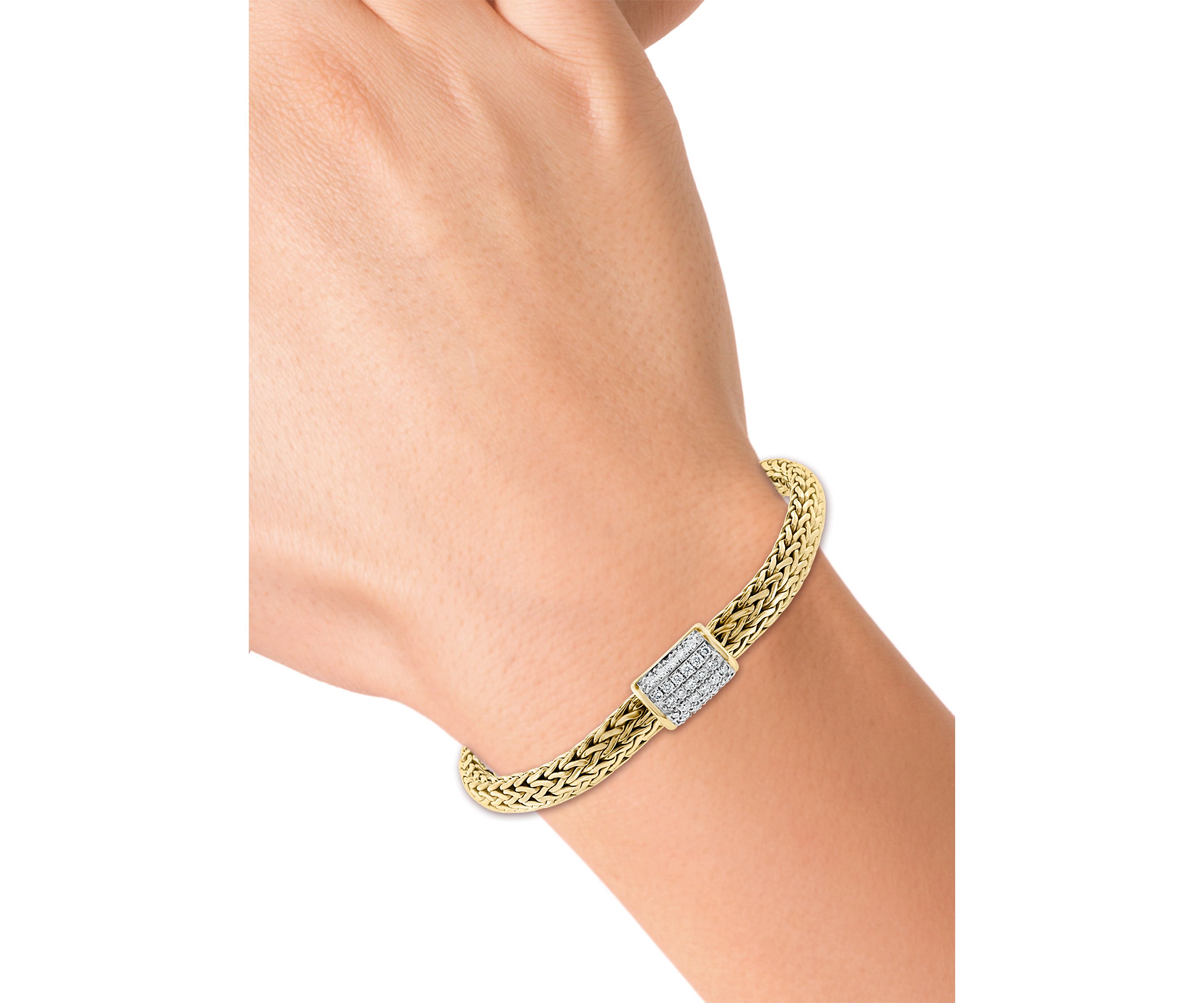 Sterling Silver/Gold Plated 1/2 ct. t.w. Diamond Bracelet 