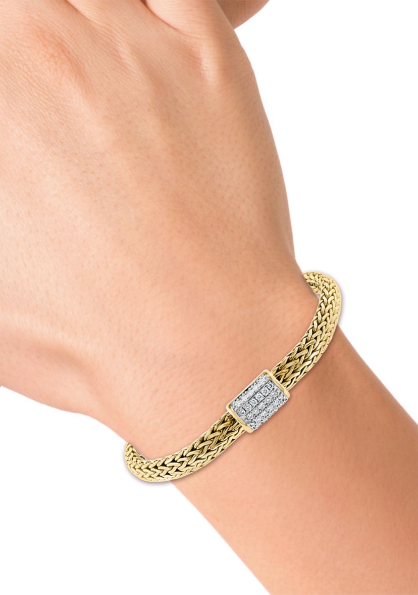 Sterling Silver/Gold Plated 1/2 ct. t.w. Diamond Bracelet 
