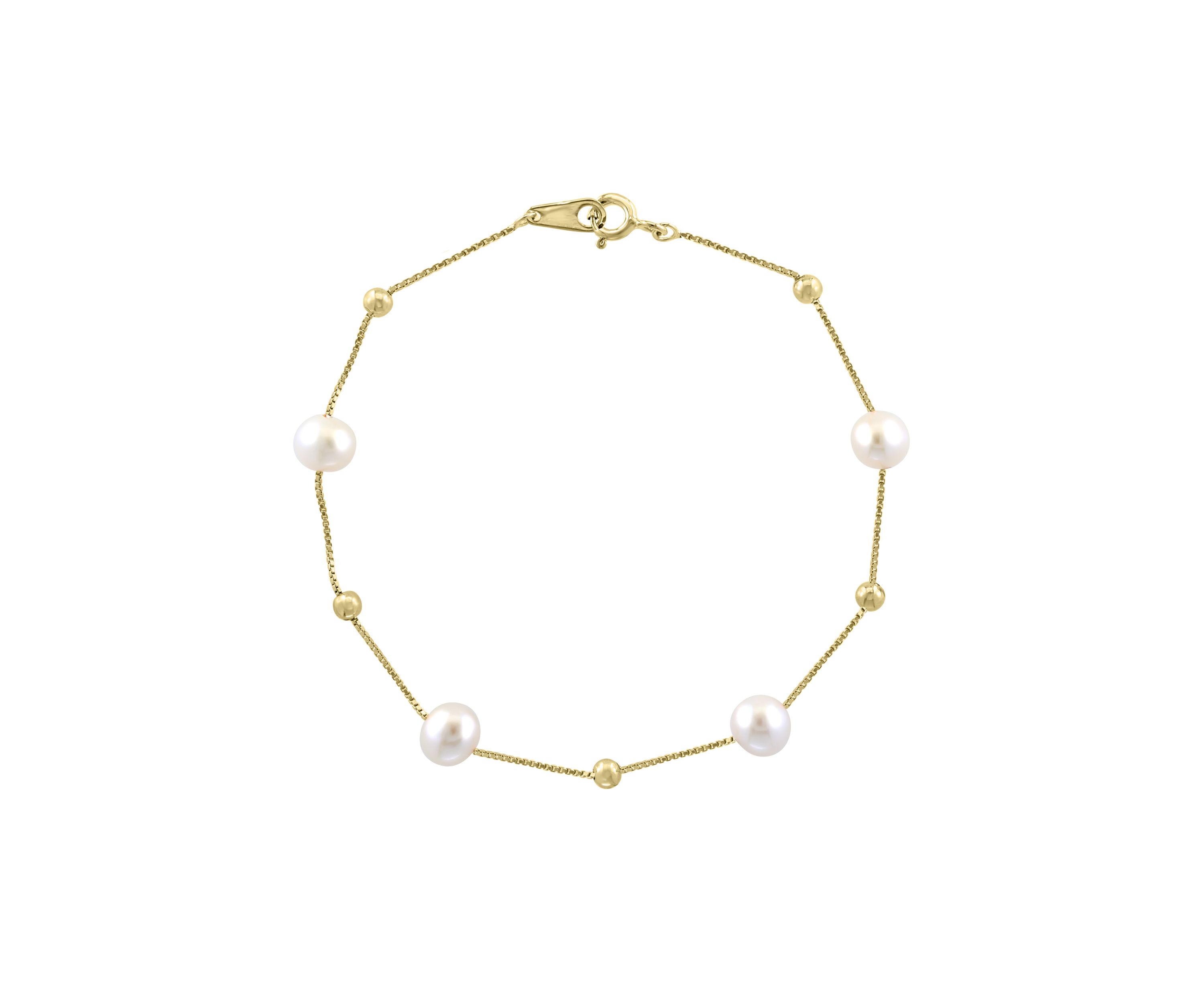 Freshwater Pearl Bracelet in Gold Over Silver