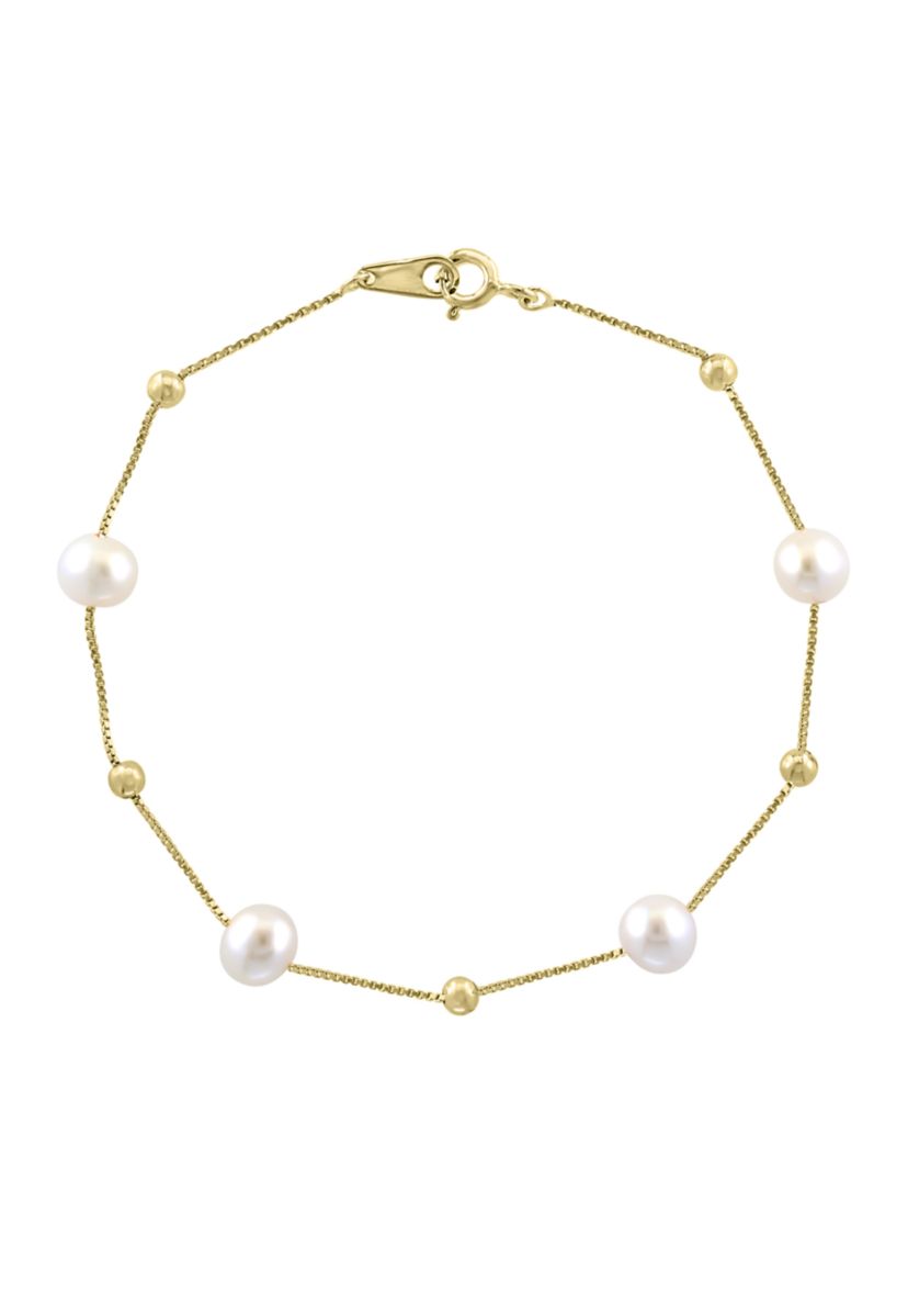Freshwater Pearl Bracelet in Gold Over Silver