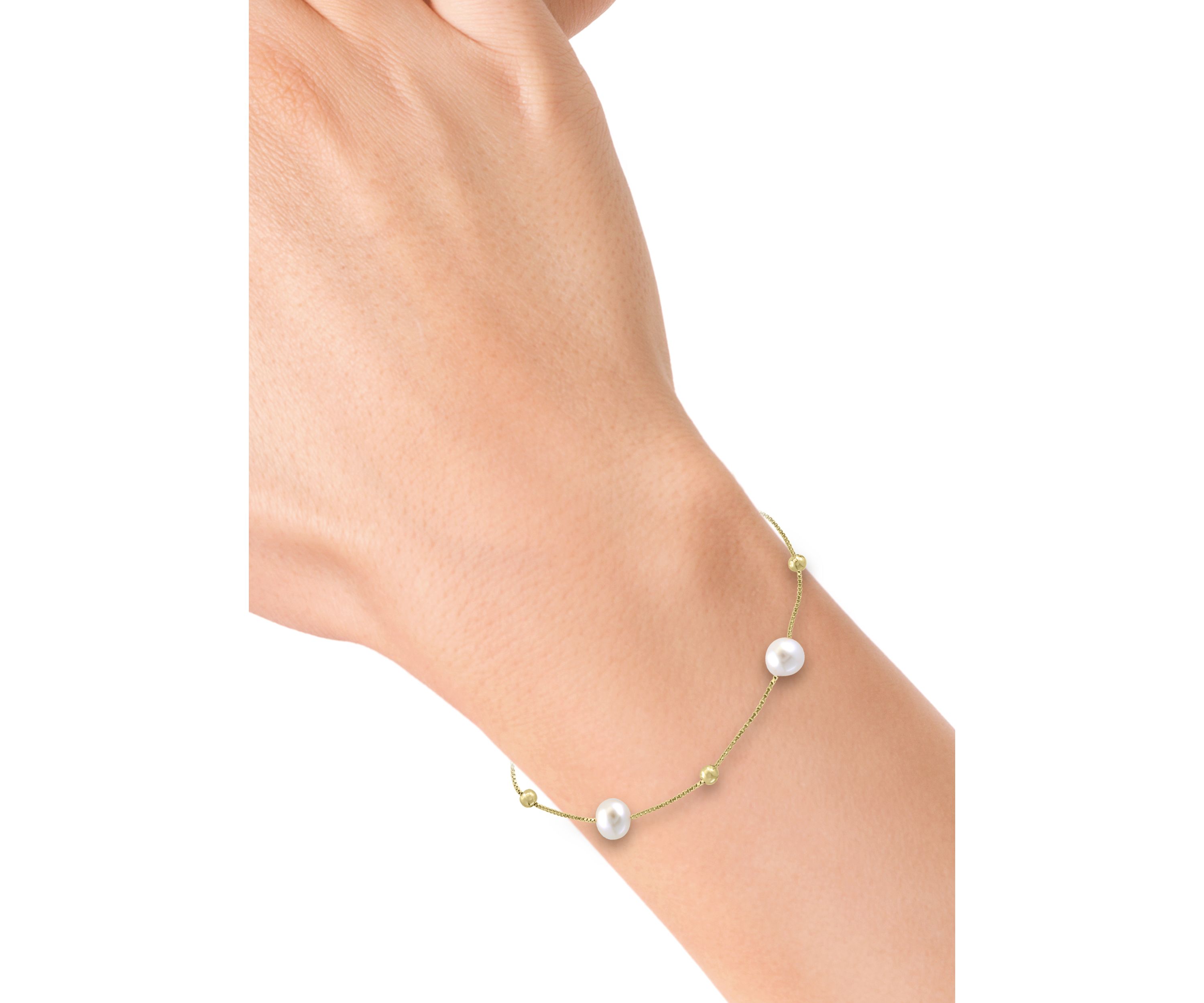Freshwater Pearl Bracelet in Gold Over Silver