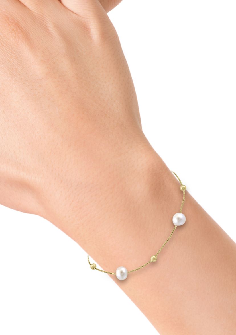 Freshwater Pearl Bracelet in Gold Over Silver