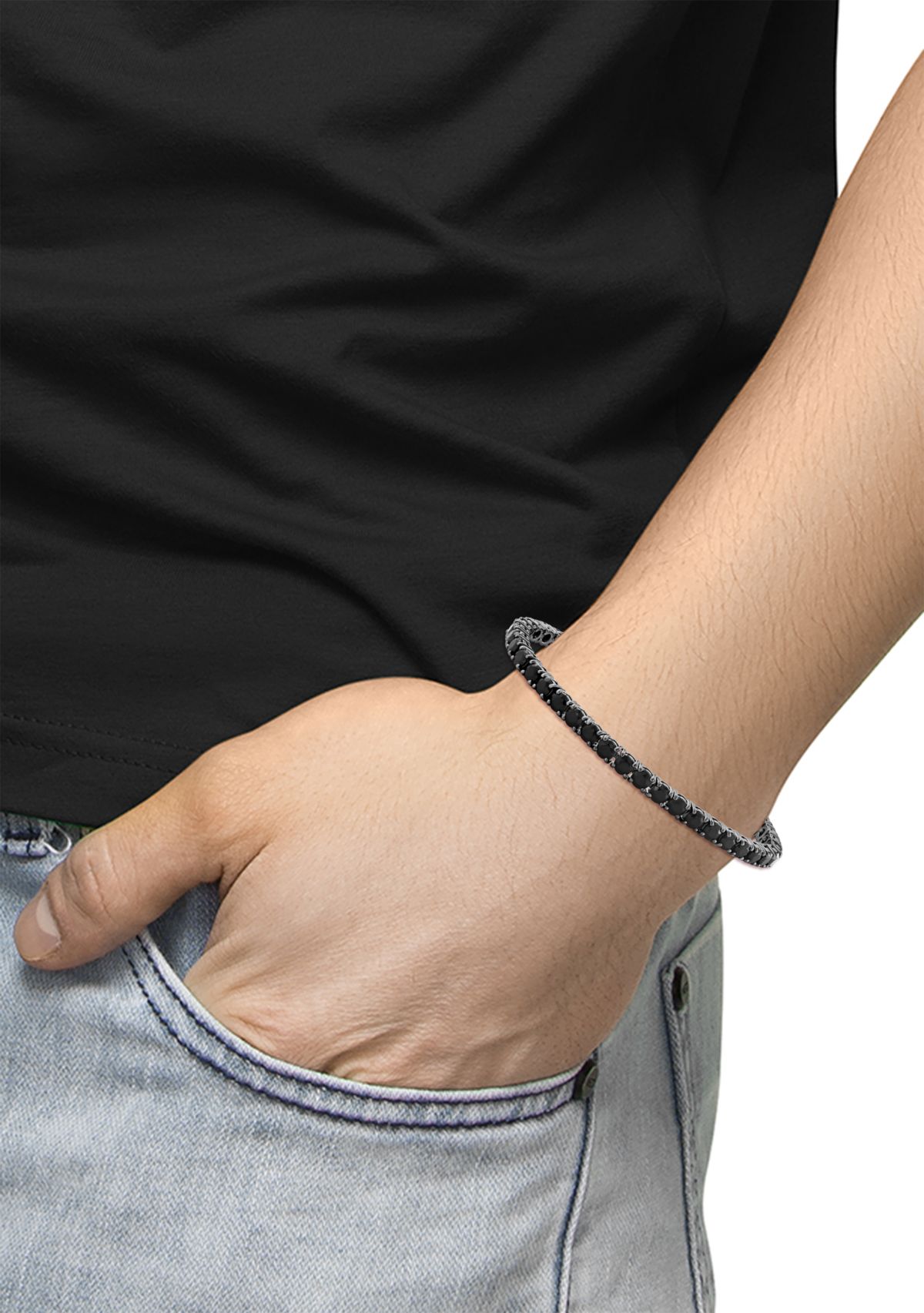 Sterling Silver Black Spinel Bracelet