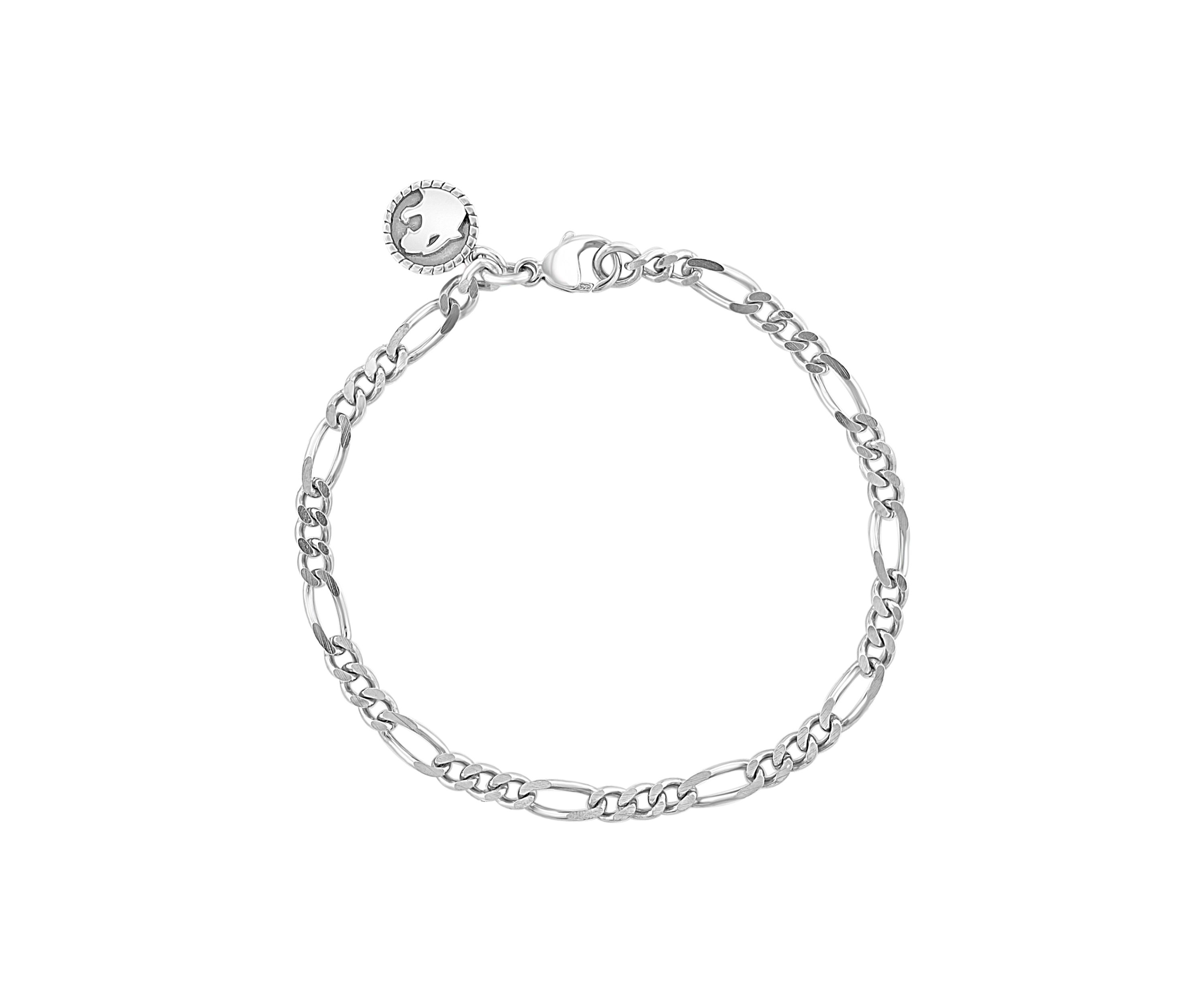 Mens 8.5" Sterling Silver Figaro Bracelet
