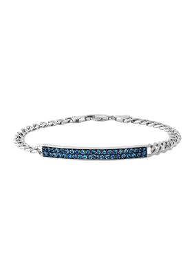 Effy Men's 2.2 Ct. T.w. Blue Topaz Bracelet In Sterling Silver