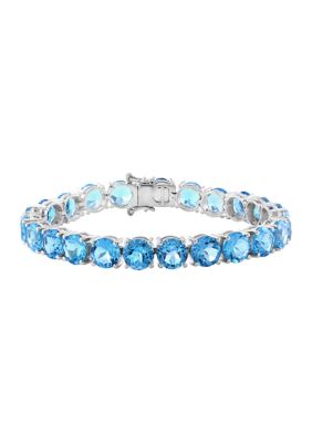 Effy Blue Topaz Tennis Bracelet In Sterling Silver