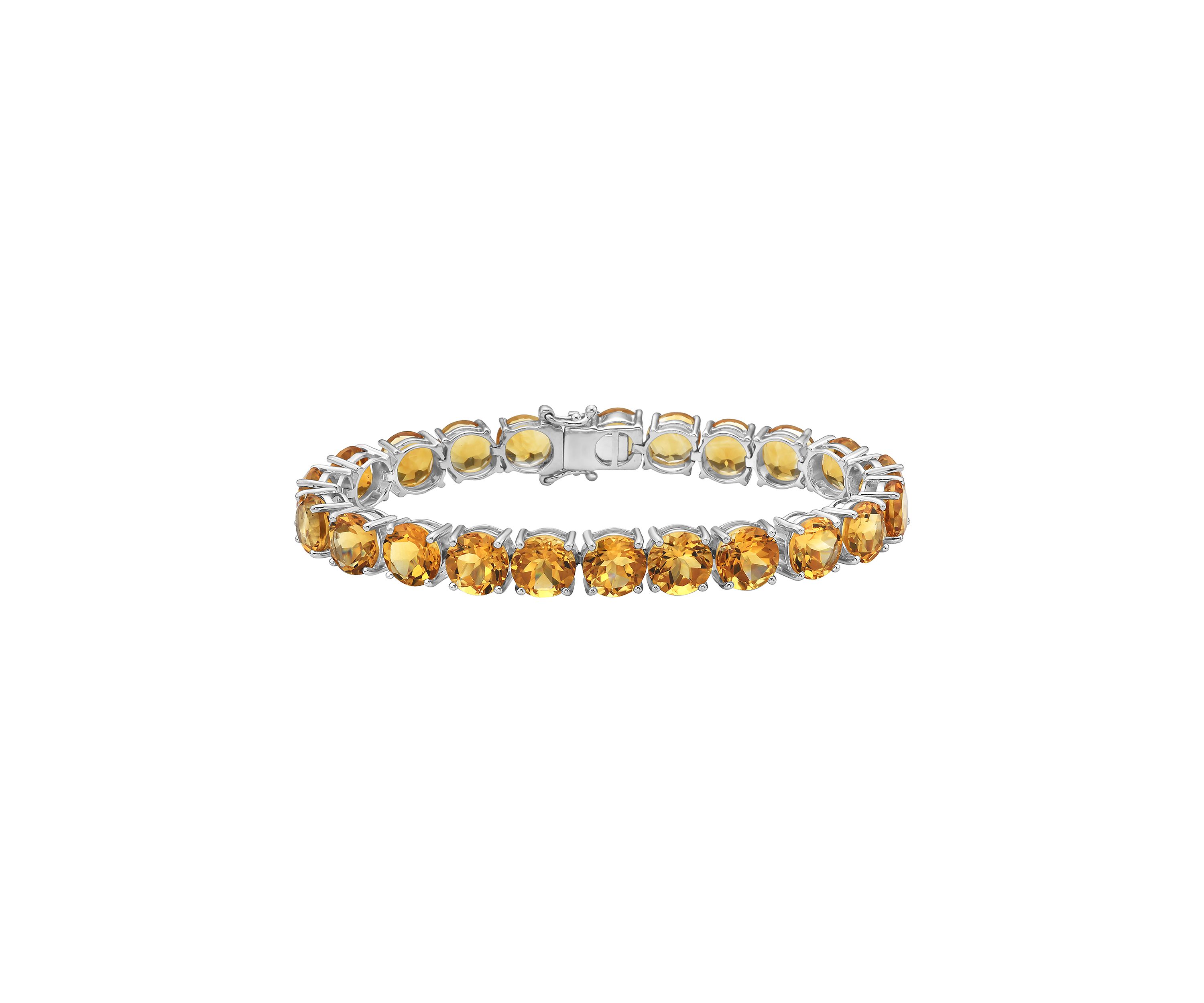 Sterling Silver Citrine Line Bracelet