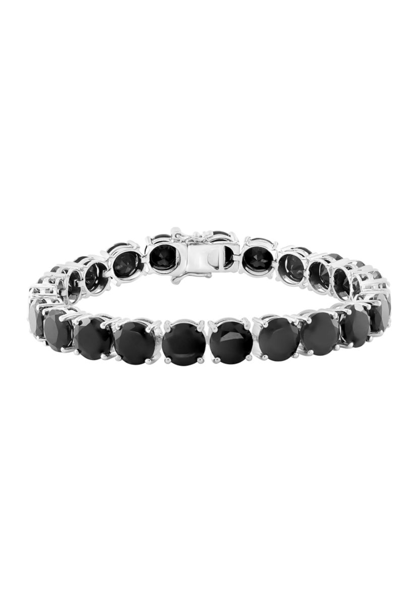 Onyx Tennis Bracelet in Sterling Silver