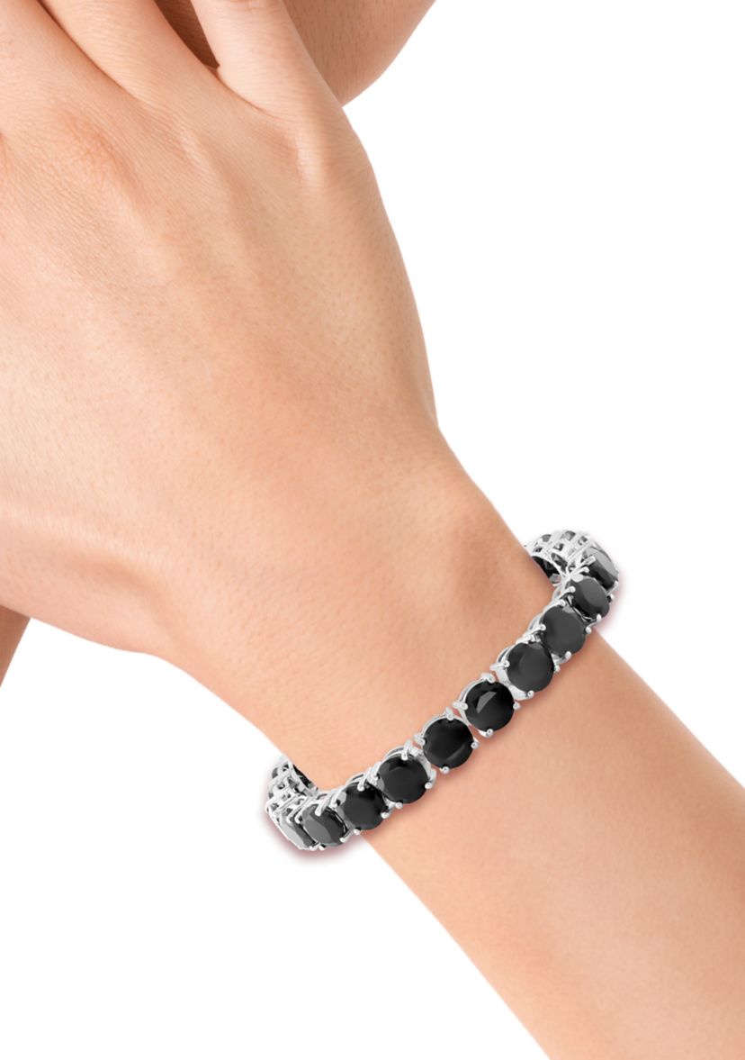 Onyx Tennis Bracelet in Sterling Silver