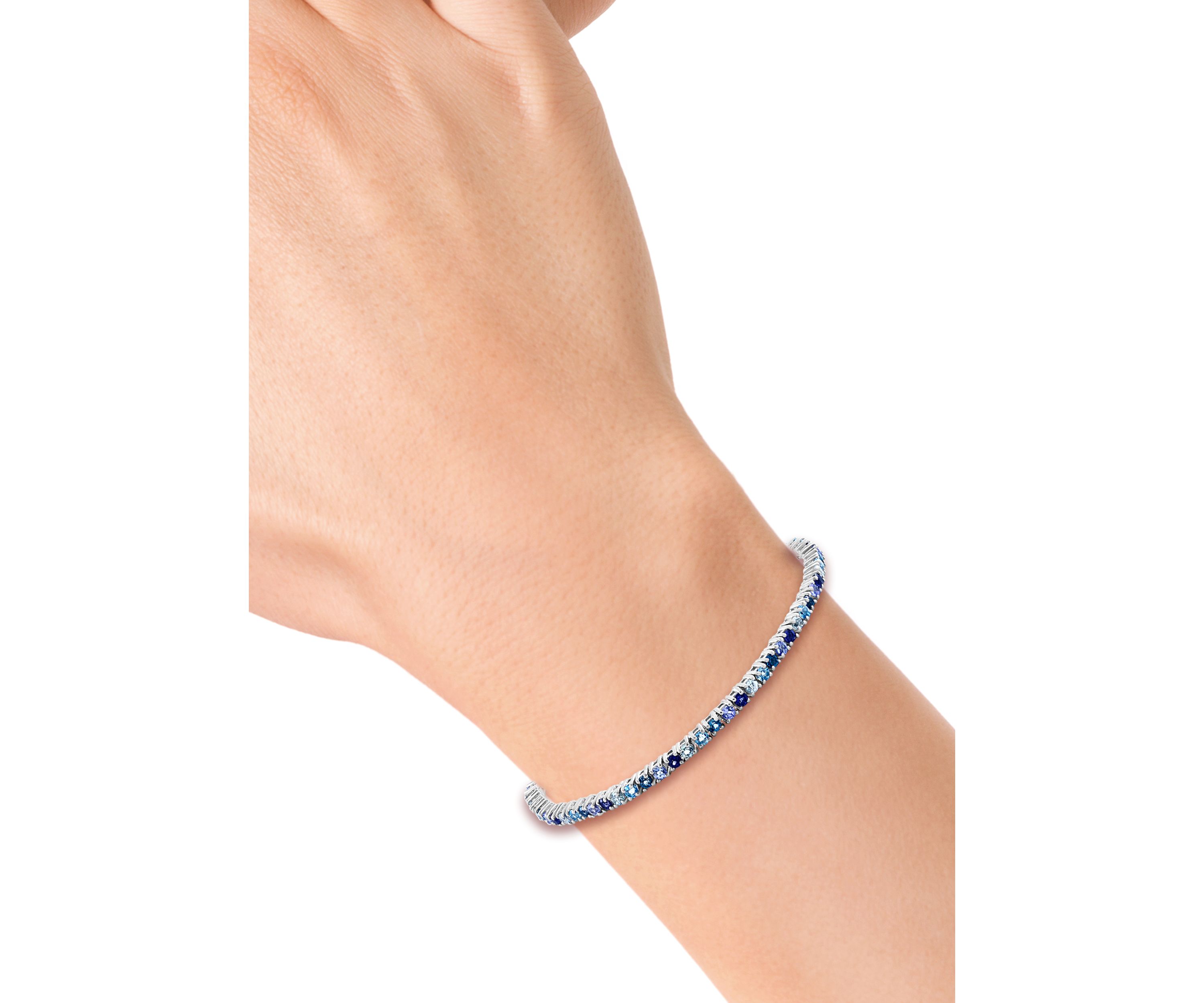 Multi Gemstone Bolo Bracelet in Sterling Silver
