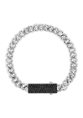 Effy Men's Sterling Silver Black Spinel Bracelet, 9 in