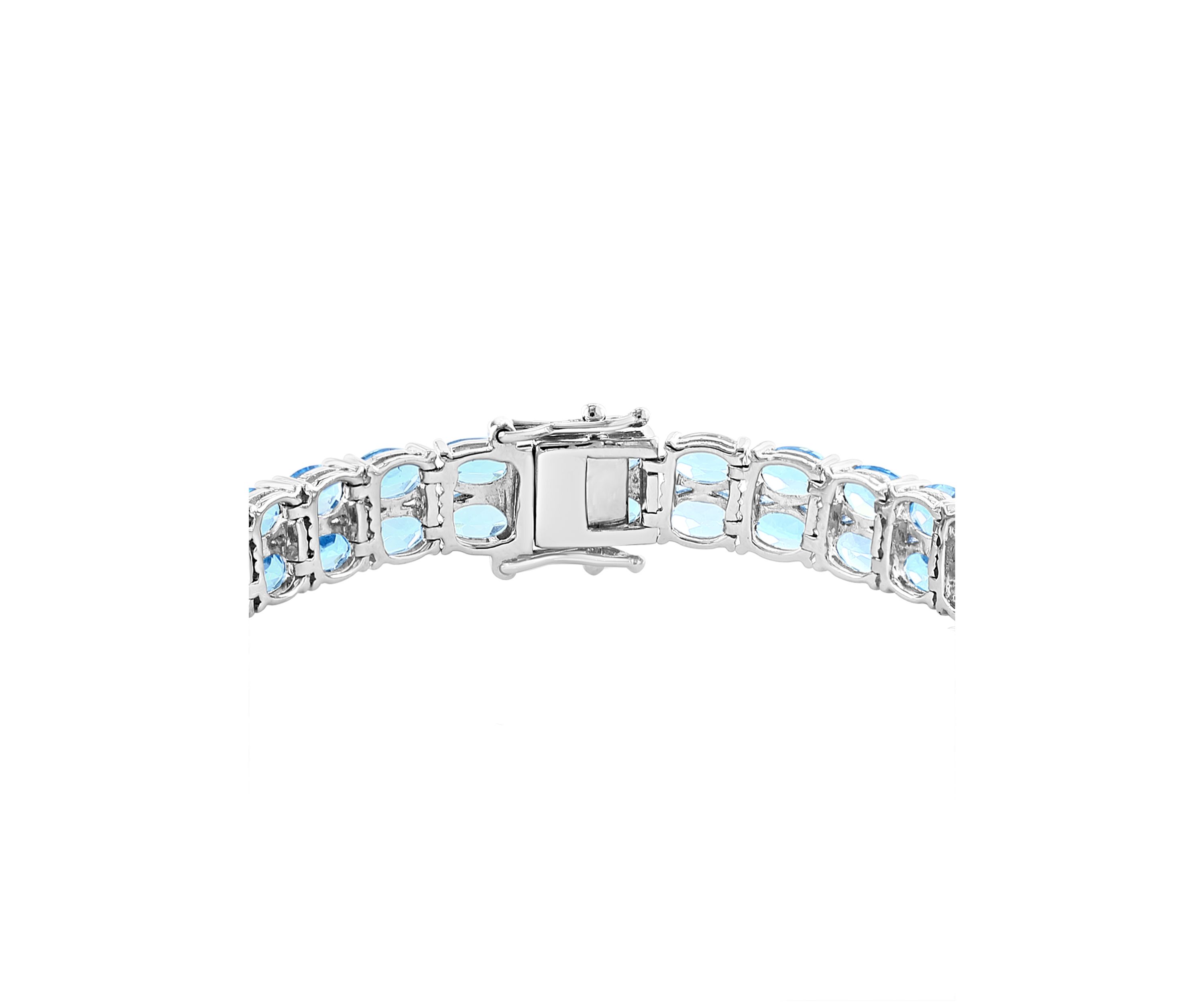 Sterling Silver Blue Topaz Bracelet