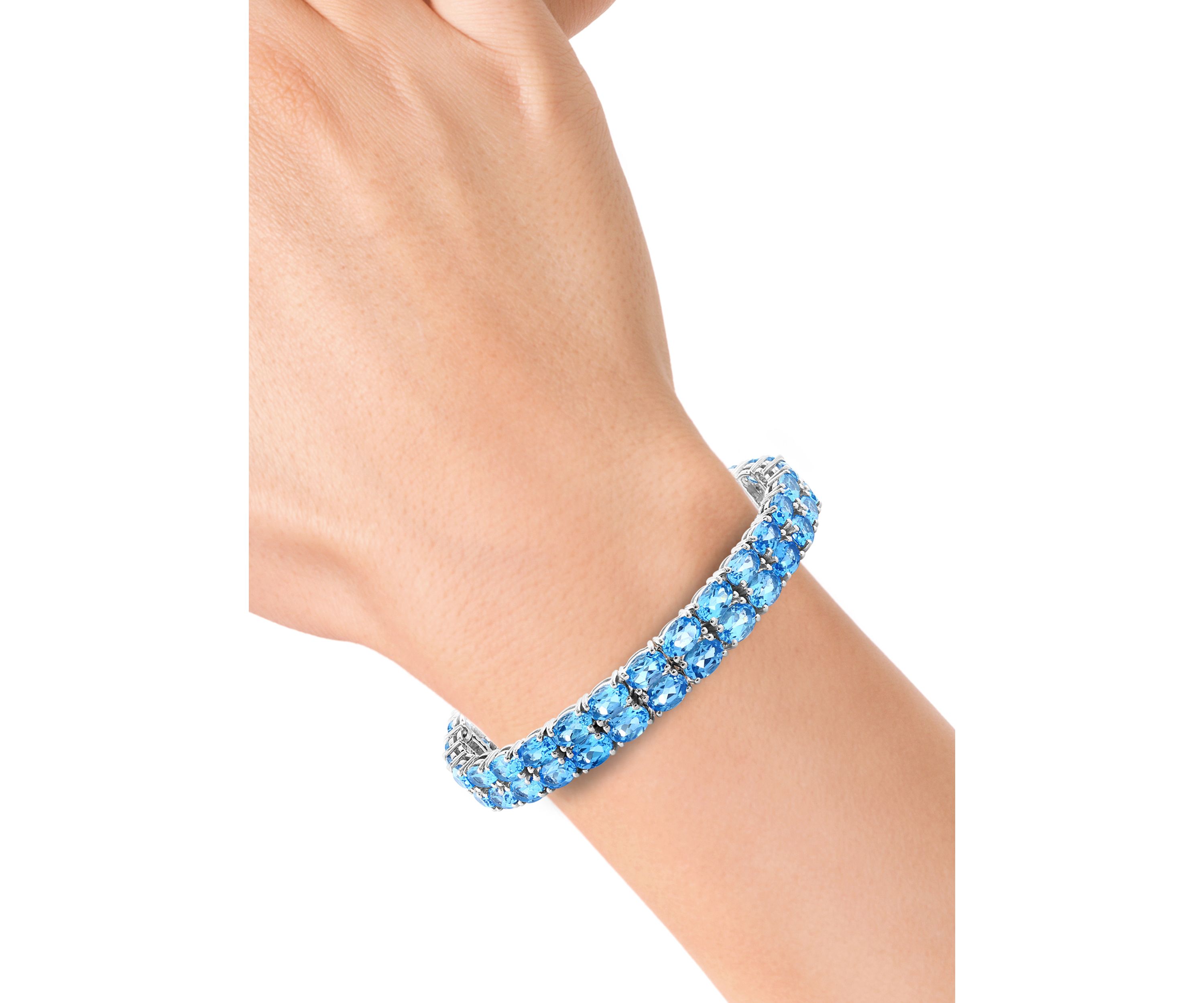 Sterling Silver Blue Topaz Bracelet